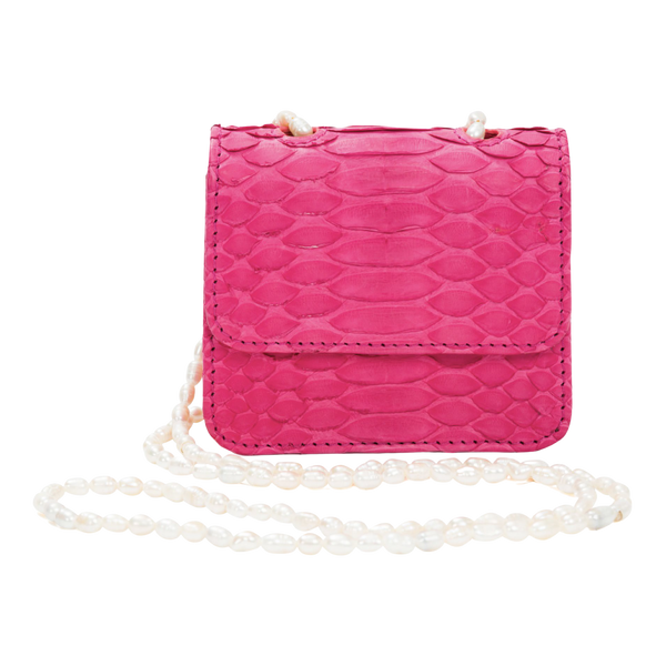 ITSY BITSY MICRO MINI NEON PINK PEARL STRAP BAG