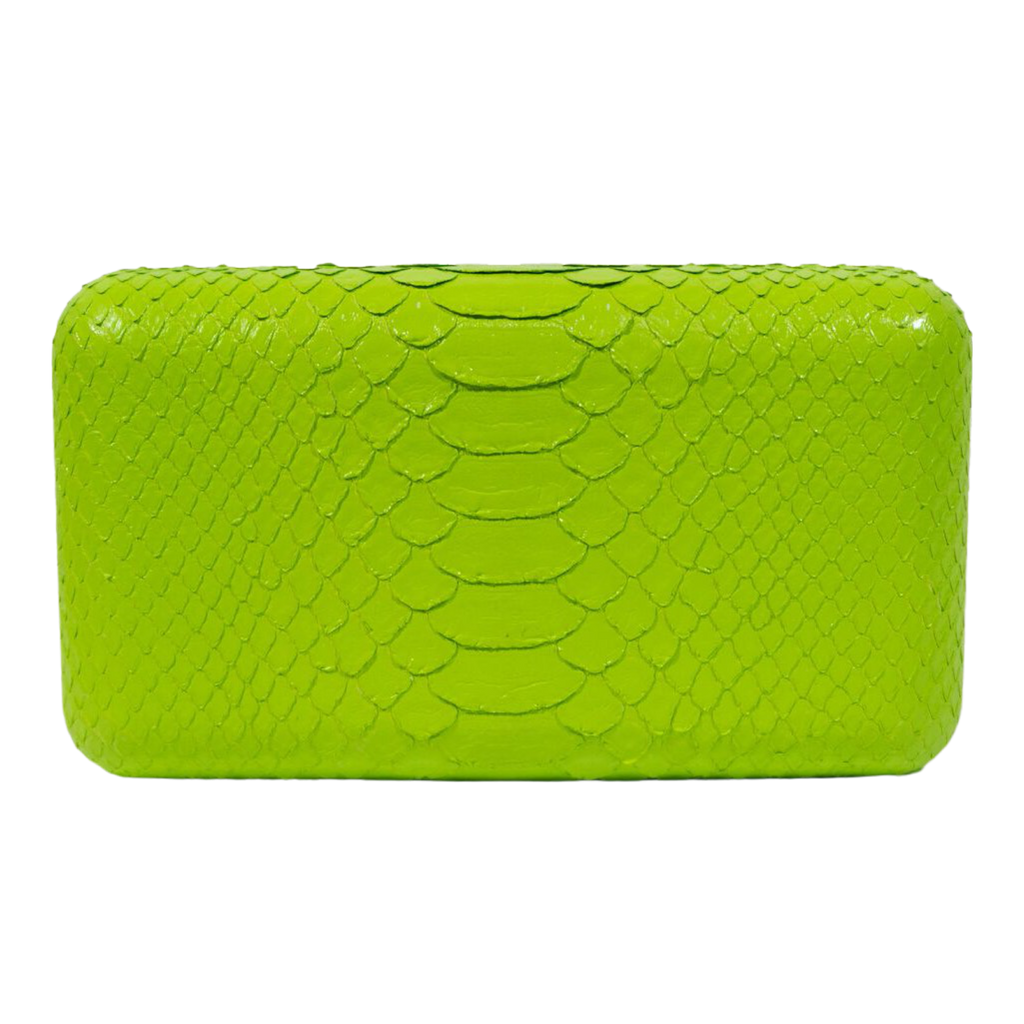 CLUTCH PYTHON NEON GREEN – Gelareh Mizrahi CLUTCH PYTHON NEON GREEN – Gelareh Mizrahi